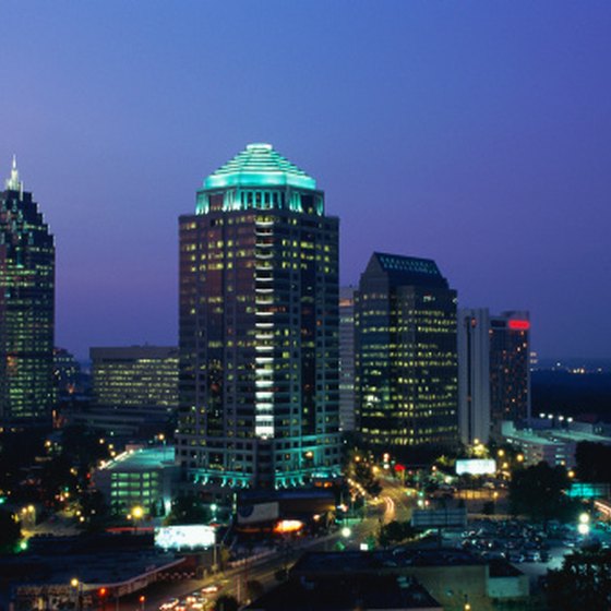 The Atlanta skline can be veiwed from many hotel balconies.