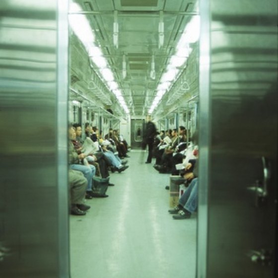 A quiet time on the Seoul subway.