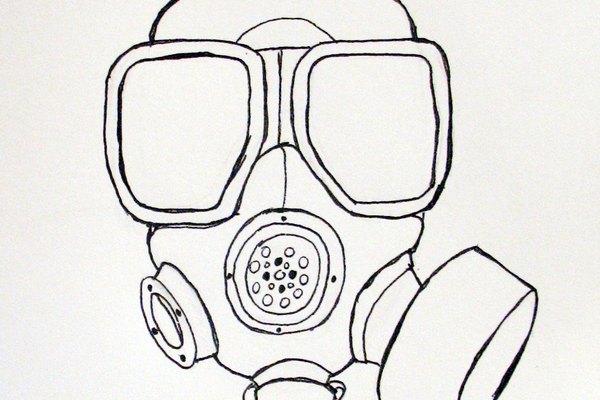 Cómo dibujar una máscara de gas m40.