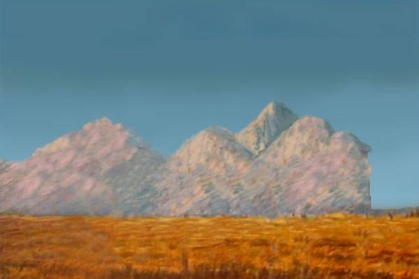 Paisaje con montañas.