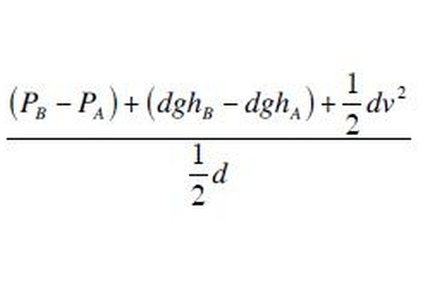 Fórmula completa para el cálculo del flujo de fluidos.