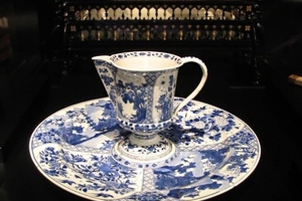 Antique porcelain teacup and saucer.
