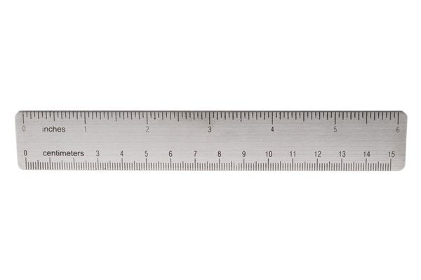 Una regla puede presentar centímetros, pulgadas y milímetros.