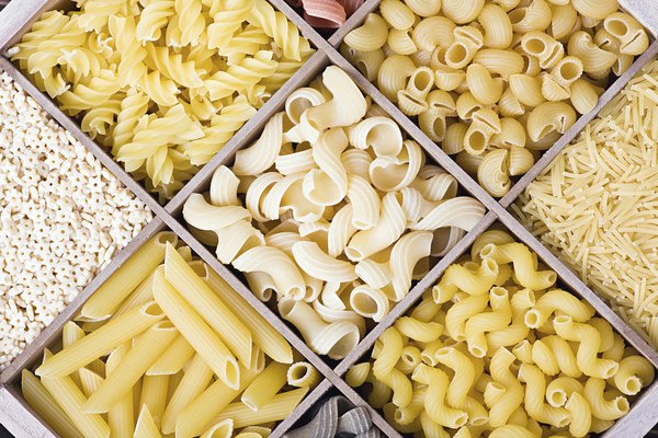 pasta assortment of different colors background
