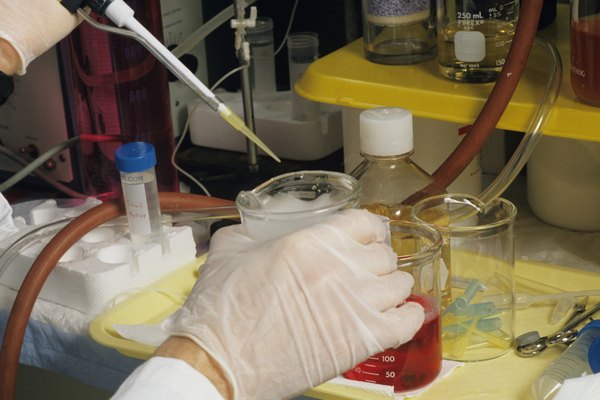 AIDS research in Biomedical laboratory, close-up