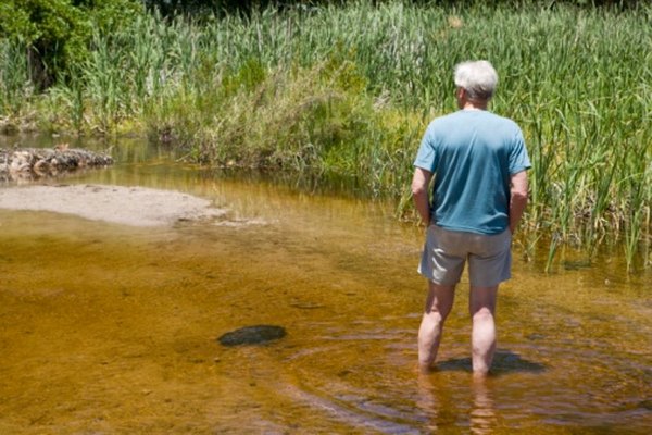 El agua de río necesita ser saneada antes de beberla.