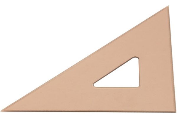 Los triángulos rectángulos tienen un ángulo de 90 grados (a la derecha) y dos ángulos de 45 grados.