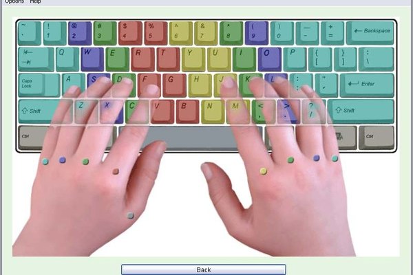 typing fingers position