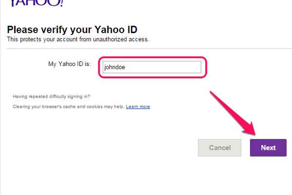 cant check my yahoo mail inbox