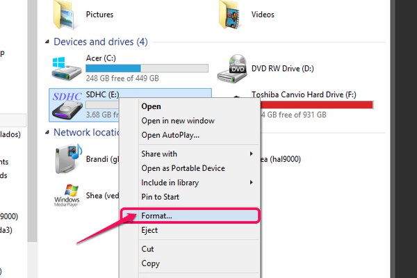 how to format sd card for security camera