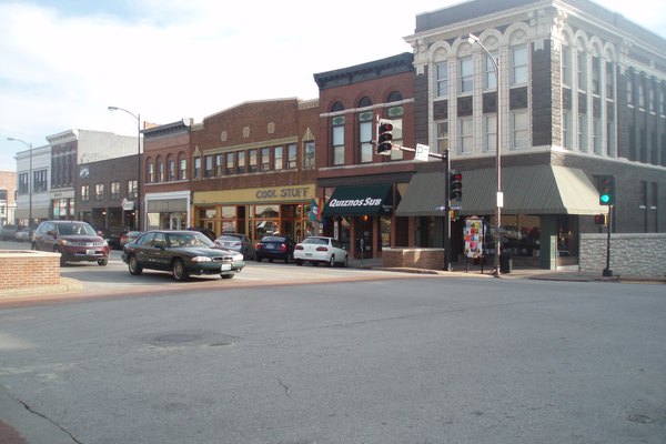 Downtown shops in Columbia, Mo