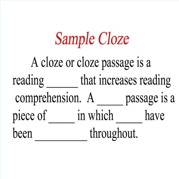 How To Make A Cloze Passage Synonym