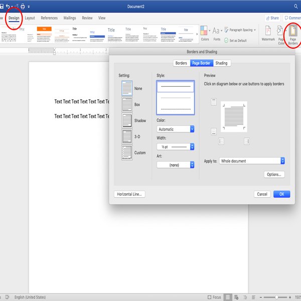 customizing borders in microsoft word