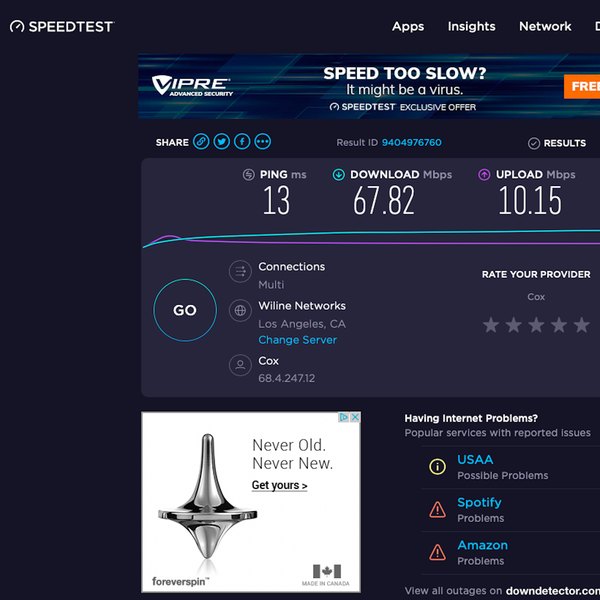 internet speed test download and upload average