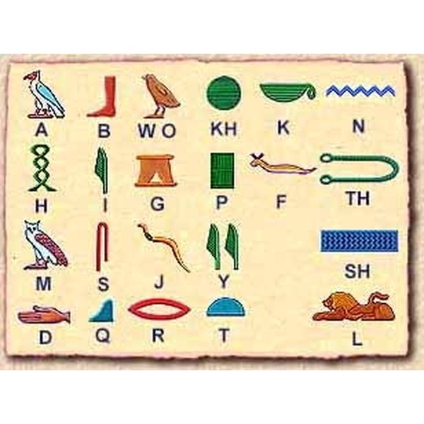 egyptian scribe in hierogliphics