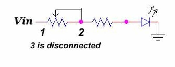 Variable resistor in a series circuit