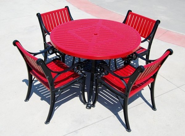 Refinish old patio furniture with rust-proof primer and paint.