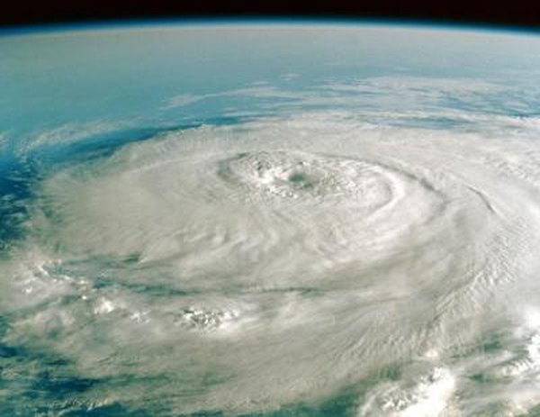 Satellite image of a hurricane.