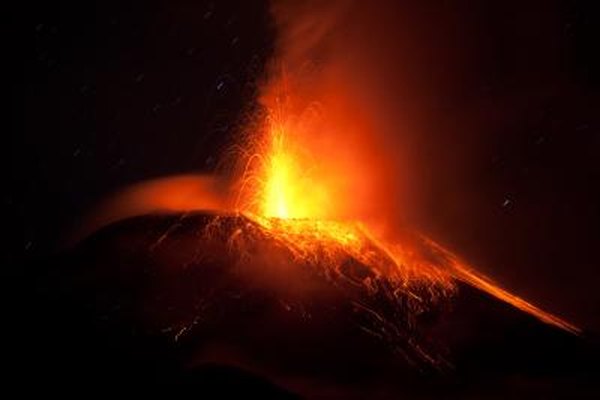 composite volcano erupting