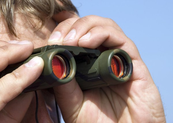O binóculo é o instrumento usado pelo personagem para espionar a vizinhança