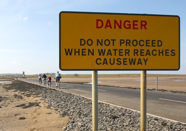 A causeway effected by ocean tides