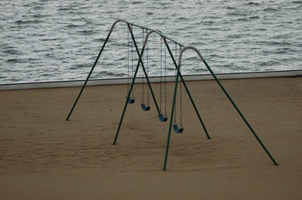 anchoring metal swing set