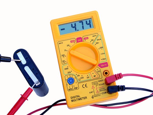 A voltmeter reports the 