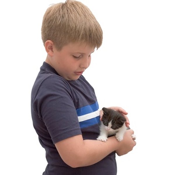 boy cuddling his pet kitten image by Stepanov from Fotolia.com It's important not to underestimate the bond of people and their pets.