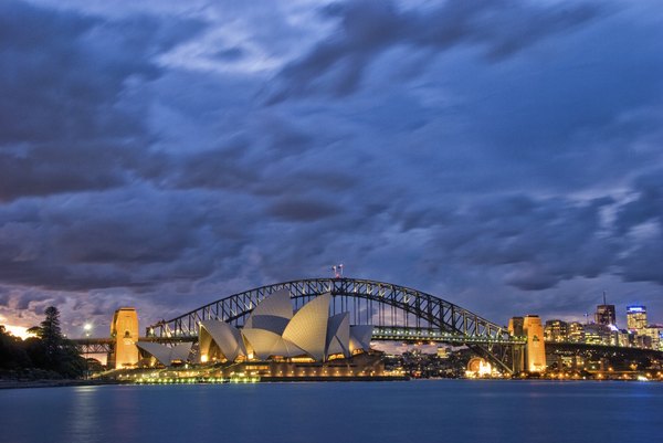 Wide shot of the Sydney Opera House.