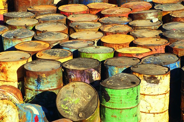 Oil drums, used