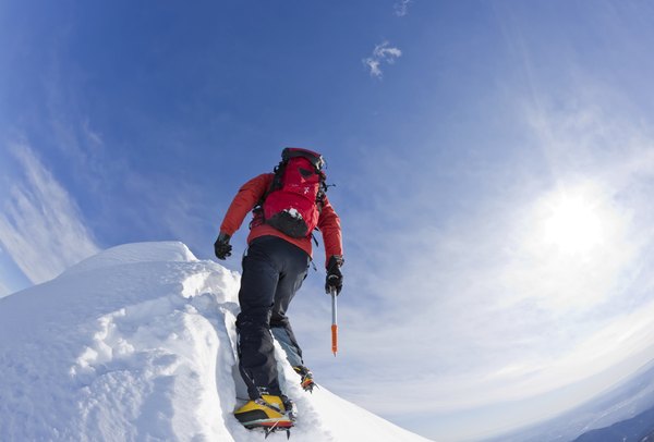 Ice climbing requires proper equipment.