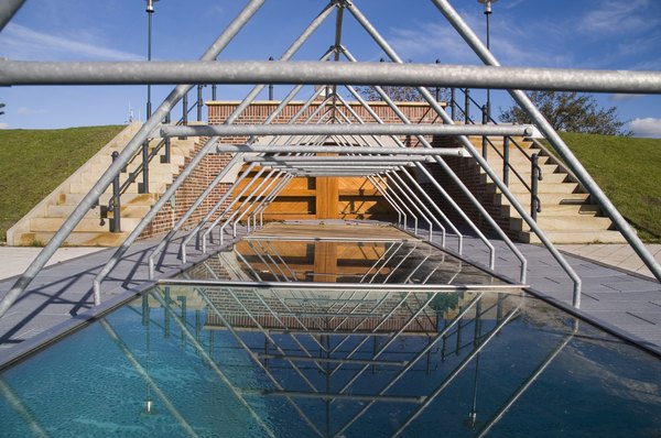 Photo Credit: Andy Nowack/iStock/Getty Images Trianglular trestle built over a pool