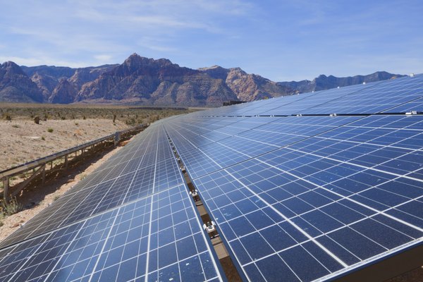 Solar panel array in the Mojave Desert, CA.