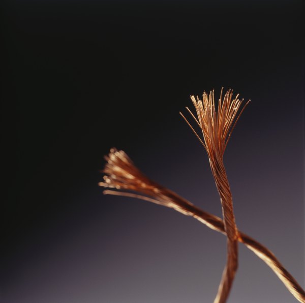 Close up of two copper wires