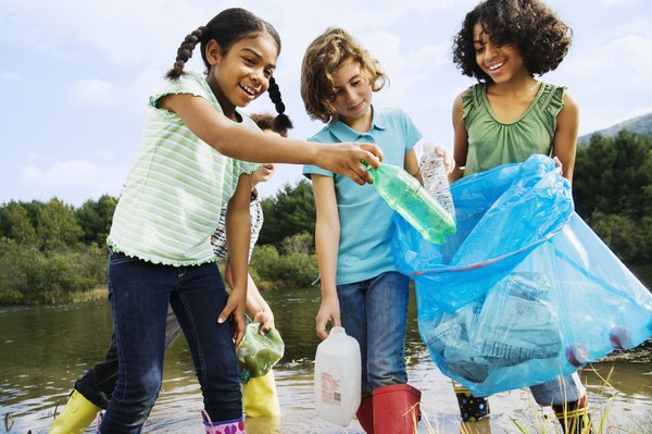 Many plastic bottles are recycled.