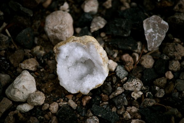 Photo Credit: Amy Sandqvist/iStock/Getty Images white quartz geode