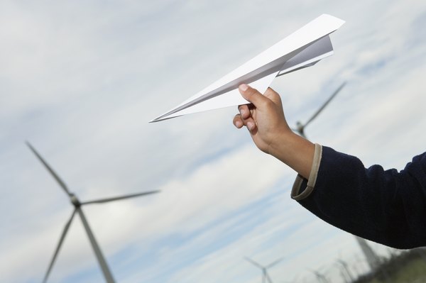 Close-up of folded paper airplane