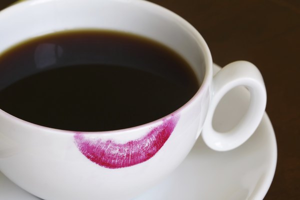 Lipstick mark on coffee cup