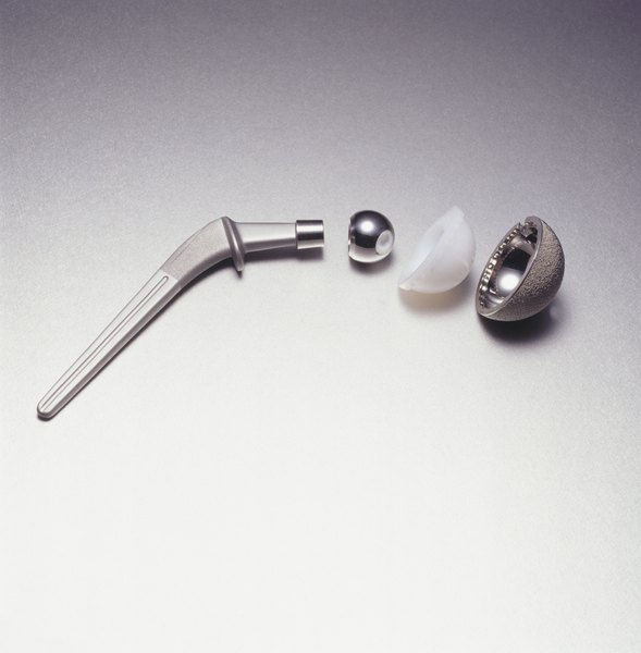 A titanium hip joint.