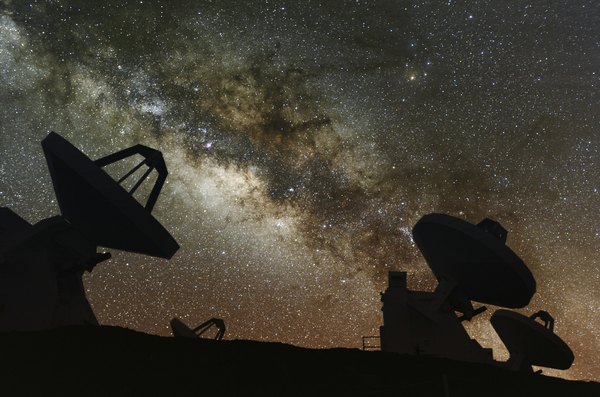 Milky Way with satellites in foreground