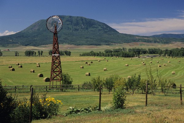 An American windmill on a Colorado farm.