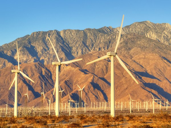 Wind turbines near Palm Springs, CA.