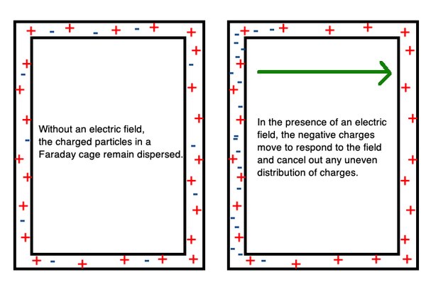 Faraday cages respond to electric fields.