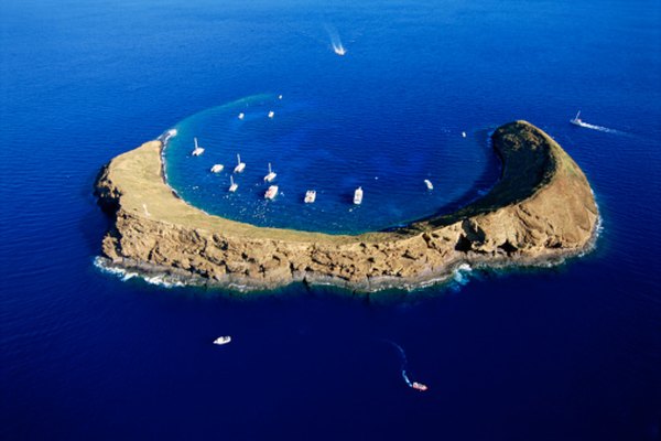 Molokini Island is an extinct volcano that is almost entirely submerged under the ocean.