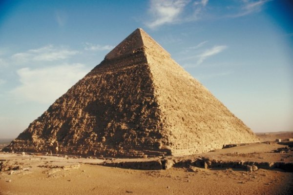 The limestone pyramid of Khafre at Giza.