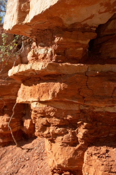 Sandstone gradually breaks down to sand.