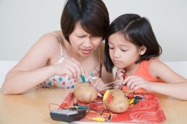 A multimeter can tell you how powerful your potato battery is.