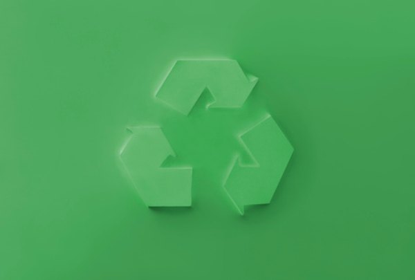 Triangle recycling symbol.