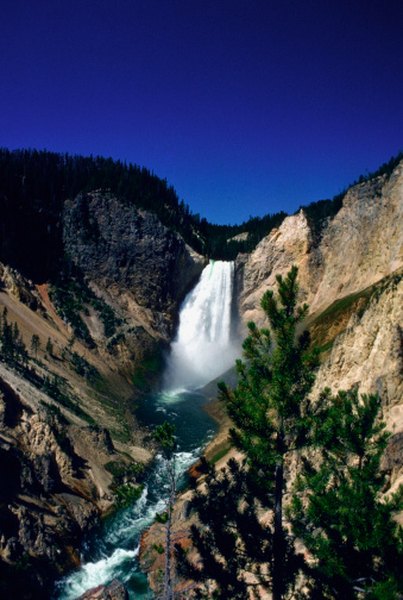 The waterfalls on the Yellowstone River attract millions of visitors.