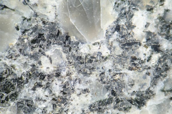 Crystals are magnified in this image of granite.